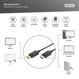 Digitus DisplayPort tilslutningskabel, UHD 4K Sort
