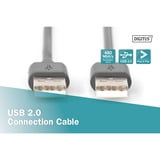 Digitus USB 2.0 tilslutningskabel USB-A (stik) > USB-A (stik) Sort
