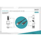 Digitus USB 3.2 Gen 1 tilslutningskabel USB-A > Micro USB-B Sort