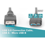 Digitus USB 3.2 Gen 1 tilslutningskabel USB-A > Micro USB-B Sort