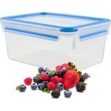 Emsa 508546 enhed til madopbevaring Rektangulær Kasse 3,7 L Transparent 6 stk, Boks gennemsigtig/Blå, Kasse, Rektangulær, 3,7 L, Transparent, Polypropylen (PP), Termoplastisk elastomer (TPE), Tyskland