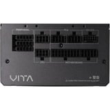 FSP VITA GM 1000W enhed til strømforsyning 20+4 pin ATX ATX Sort, PC strømforsyning 1000 W, 100 - 240 V, 50/60 Hz, 12-6 A, Aktiv, 100 W