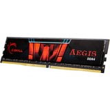 G.Skill Aegis F4-2666C19D-32GIS hukommelsesmodul 32 GB 2 x 16 GB DDR4 2666 Mhz Sort/Rød, 32 GB, 2 x 16 GB, DDR4, 2666 Mhz, 288-pin DIMM