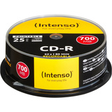 Intenso CD-R 700MB 25 stk, Cd'er 52x, CD-R, 120 mm, 700 MB, Kageæske, 25 stk