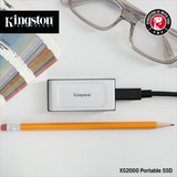 Kingston XS2000 2000 GB Sort, Sølv, Solid state-drev Sølv/Sort, 2000 GB, USB Type-C, 3.2 Gen 2 (3.1 Gen 2), 2000 MB/s, Sort, Sølv