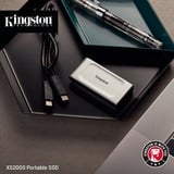 Kingston XS2000 2000 GB Sort, Sølv, Solid state-drev Sølv/Sort, 2000 GB, USB Type-C, 3.2 Gen 2 (3.1 Gen 2), 2000 MB/s, Sort, Sølv