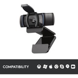 Logitech C920 PRO HD webcam 1920 x 1080 pixel USB Sort Sort, 1920 x 1080 pixel, 30 fps, 720p,1080p, USB, Sort, Klip/stand