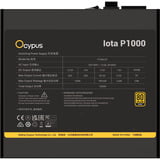 Ocypus Iota P1000 Black, PC strømforsyning Sort