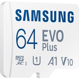 Samsung MB-MC64S 64 GB MicroSDXC UHS-I, Hukommelseskort Hvid, 64 GB, MicroSDXC, UHS-I, 160 MB/s, Class 1 (U1), V10