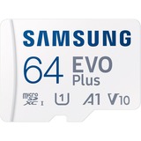 Samsung MB-MC64S 64 GB MicroSDXC UHS-I, Hukommelseskort Hvid, 64 GB, MicroSDXC, UHS-I, 160 MB/s, Class 1 (U1), V10
