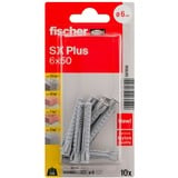fischer Rawlplug SX Plus 6x50 K, Dyvel Lys grå