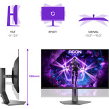 AOC AG326UZD2, Gaming Skærm Sort/Sølv