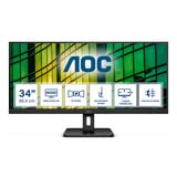 AOC E2 U34E2M/BK computerskærm 86,4 cm (34") 3440 x 1440 pixel UltraWide Quad HD LED Sort, LED-skærm Sort, 86,4 cm (34"), 3440 x 1440 pixel, UltraWide Quad HD, LED, 4 ms, Sort