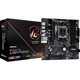 ASRock B650M PG Lightning, Bundkort Sort/grå