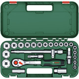 Bosch 1/2" skraldesæt med topnøgler, 25 dele Grøn