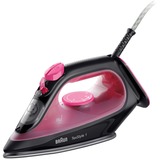 Braun TexStyle 1 Tør & dampstrygejern Keramisk strygesål 2000 W Sort, Lilla Pink/Sort, Tør & dampstrygejern, Keramisk strygesål, 1,9 m, 130 g/min, Sort, Lilla, 220 L