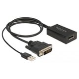 DeLOCK 63189 videokabel adapter 0,5 m DVI DisplayPort Sort Sort, 0,5 m, DVI, DisplayPort, Hanstik, Hunstik, Lige