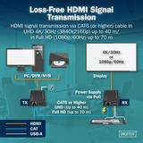 Digitus HDMI KVM Extender Sæt, HDMI-udvidelse forlænger Sort
