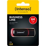 Intenso 64GB USB2.0 USB-nøgle USB Type-A 2.0 Sort, Rød, USB-stik Sort/Rød, 64 GB, USB Type-A, 2.0, 28 MB/s, Hætte, Sort, Rød