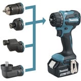Makita Batteridrevet bore-/skruemaskine med udskifteligt hovedsystem DDF491ZJ01, 18 Volt, Bore-/ skruemaskine Blå/Sort