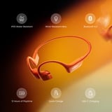 Shokz OpenRun Pro 2 Mini Headset Trådløs Ørekrog Sport Bluetooth Orange Orange, Trådløs, Sport, 20 - 20000 Hz, 30,3 g, Headset, Orange