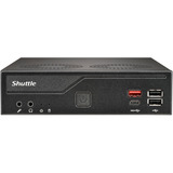 Shuttle Slim PC DH810 1,35 L størrelse PC Sort LGA 1851 (Socket V1), Barebone Sort, 1,35 L størrelse PC, Mini PC barebone, LGA 1851 (Socket V1), DDR5-SDRAM, M.2, PCI Express, SATA, 120 W