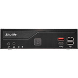 Shuttle Slim PC DH810 1,35 L størrelse PC Sort LGA 1851 (Socket V1), Barebone Sort, 1,35 L størrelse PC, Mini PC barebone, LGA 1851 (Socket V1), DDR5-SDRAM, M.2, PCI Express, SATA, 120 W