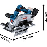 Bosch GKS 18V-57-2 L PROFESSIONAL 16,5 cm Sort, Blå, Sølv 5000 rpm, Rundsav Blå/Sort, Træ, Sort, Blå, Sølv, Børstefri, 16,5 cm, 5000 rpm, 5,7 cm