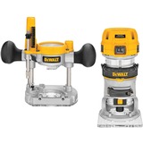 DEWALT D26204K Sølv, Gul 27000 rpm 900 W, Router Gul/Sølv, Sølv, Gul, 27000 rpm, 6,8 (5/16"), 16000 rpm, 5,5 cm, 7 m/s²