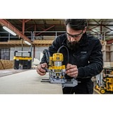 DEWALT D26204K Sølv, Gul 27000 rpm 900 W, Router Gul/Sølv, Sølv, Gul, 27000 rpm, 6,8 (5/16"), 16000 rpm, 5,5 cm, 7 m/s²