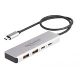 DeLOCK USB 10 Gbps USB Type-C Hub med 2 x USB Type-A og 2 x USB Type-C, USB hub grå