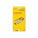 DeLOCK USB 10 Gbps USB Type-C Hub med 2 x USB Type-A og 2 x USB Type-C, USB hub grå
