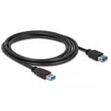 DeLOCK USB 3.2 Gen 1 forlængerledning, USB-A stik > USB-A hunstik Sort