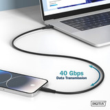 Digitus USB4 Gen 3x2 silikone forbindelseskabel USB-C > USB-C Sort