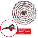 EINHELL Power X-Change Akku-blæser TE-CB 18/270 Li - Solo, 18 Volt Rød/Sort