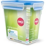 Emsa 508543 enhed til madopbevaring Rektangulær Kasse 1,5 L Transparent 6 stk, Boks gennemsigtig/Blå, Kasse, Rektangulær, 1,5 L, Transparent, Tyskland, 121 mm