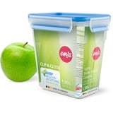 Emsa 508543 enhed til madopbevaring Rektangulær Kasse 1,5 L Transparent 6 stk, Boks gennemsigtig/Blå, Kasse, Rektangulær, 1,5 L, Transparent, Tyskland, 121 mm