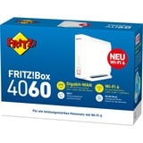 FRITZ! FRITZ!Box 4060, Router Box 4060, Wi-Fi 6 (802.11ax), Tri-band (2,4 GHz / 5 GHz / 5 GHz), Ethernet LAN, Hvid, Bordplade router
