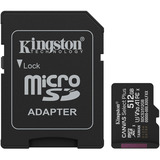 Kingston 512 GB microSDXC Canvas Select Plus Gen3 150 MB/s A1-kort + adapter, Hukommelseskort Sort, 512 GB, MicroSDXC, Klasse 10, UHS-I, 150 MB/s, Class 3 (U3)
