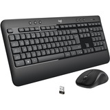 Logitech Advanced MK540 tastatur Mus inkluderet USB QWERTY Hollandsk Sort, Hvid, Desktop sæt mørk grå, Amerikansk layout, Stemplet, Trådløs, USB, Membran, QWERTY, Sort, Hvid, Mus inkluderet