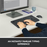 Logitech Advanced MK540 tastatur Mus inkluderet USB QWERTY Hollandsk Sort, Hvid, Desktop sæt mørk grå, Amerikansk layout, Stemplet, Trådløs, USB, Membran, QWERTY, Sort, Hvid, Mus inkluderet