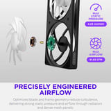 NZXT F140 RGB, Sag fan Sort