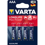 Varta -4703/4B Husholdningsbatterier Engangsbatteri, AAA, Alkaline, 1,5 V, 4 stk, Guld, Rød
