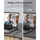 goobay Ethernet-adapterkabel USB-C 3.2 Gen2 > RJ-45, Slim Sort/grå