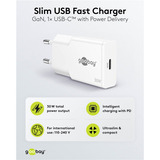 goobay USB-C PD GaN Hurtigoplader Slim (30 W) Hvid