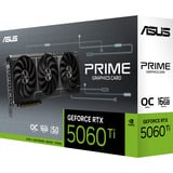 ASUS Prime -RTX5060TI-O16G NVIDIA GeForce RTX 5060 Ti 16 GB GDDR7, Grafikkort GeForce RTX 5060 Ti, 16 GB, GDDR7, 128 Bit, 7680 x 4320 pixel, PCI Express 5.0