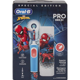 Braun Vitality Pro Kids Spiderman Barn Roterende, pulserende tandbørste Blå, Rød, El-tandbørste Blå/Hvid, Barn, Roterende, pulserende tandbørste, Daglig pleje, Sensitiv, Super sensitive, Blå, Rød, 7800 Omdrejninger pr. minut, 4 x 30 sek.
