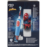 Braun Vitality Pro Kids Spiderman Barn Roterende, pulserende tandbørste Blå, Rød, El-tandbørste Blå/Hvid, Barn, Roterende, pulserende tandbørste, Daglig pleje, Sensitiv, Super sensitive, Blå, Rød, 7800 Omdrejninger pr. minut, 4 x 30 sek.
