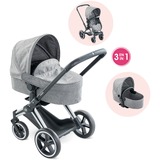 Corolle Cybex 3in1 Pram Dukke klapvogn, Dukkevogne grå, Dukke klapvogn, 3 År, 3,34 kg