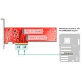 DeLOCK PCI Express x8 kort til 2x intern NVMe M.2 Key M 110 mm, Interface card 